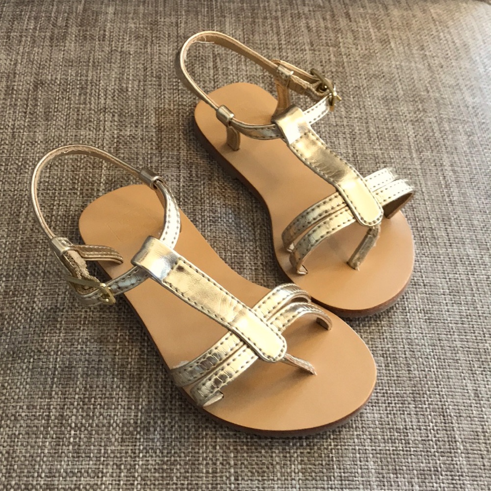 7 toddler gold Janie and Jack t-strap sandles